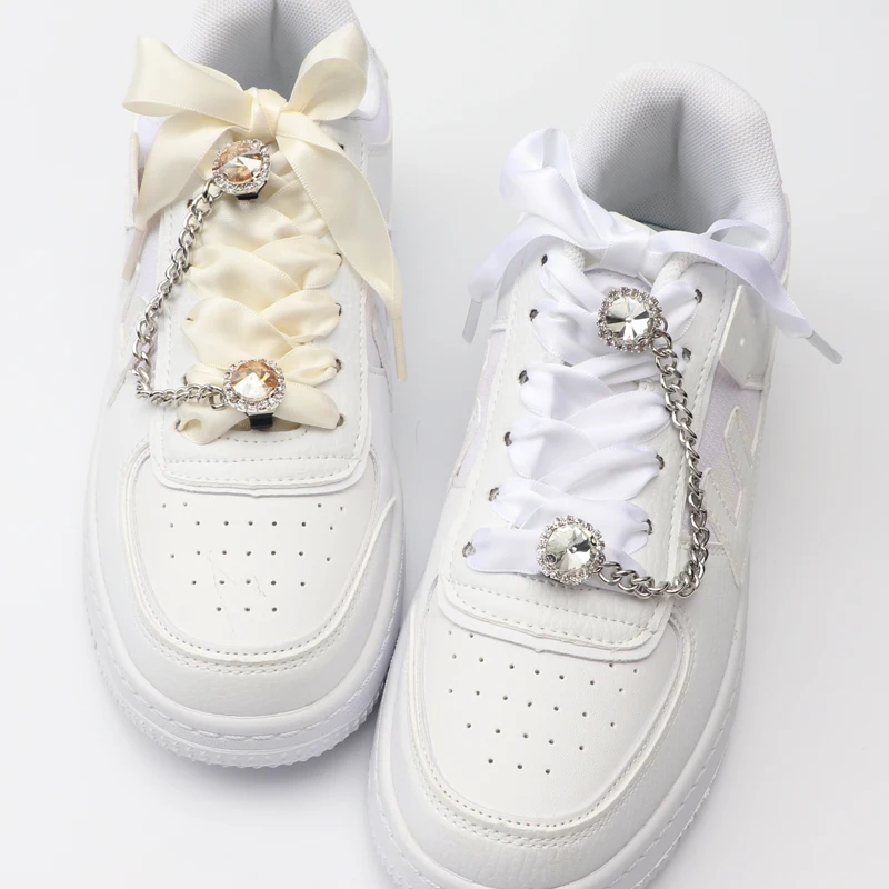 Sneakers Colorful Crystal Gemstone Decoration Shoelace Chain Shoe Buckle Clips Charms Ornaments Pendant Trend Shoes Accessories