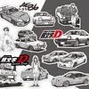 10/30/75PCS Anime Black White Initial D Stickers Graffiti Funny Kids DIY Decals Gift Toy for Wall Notebook Bike Cartoon Sticker 3