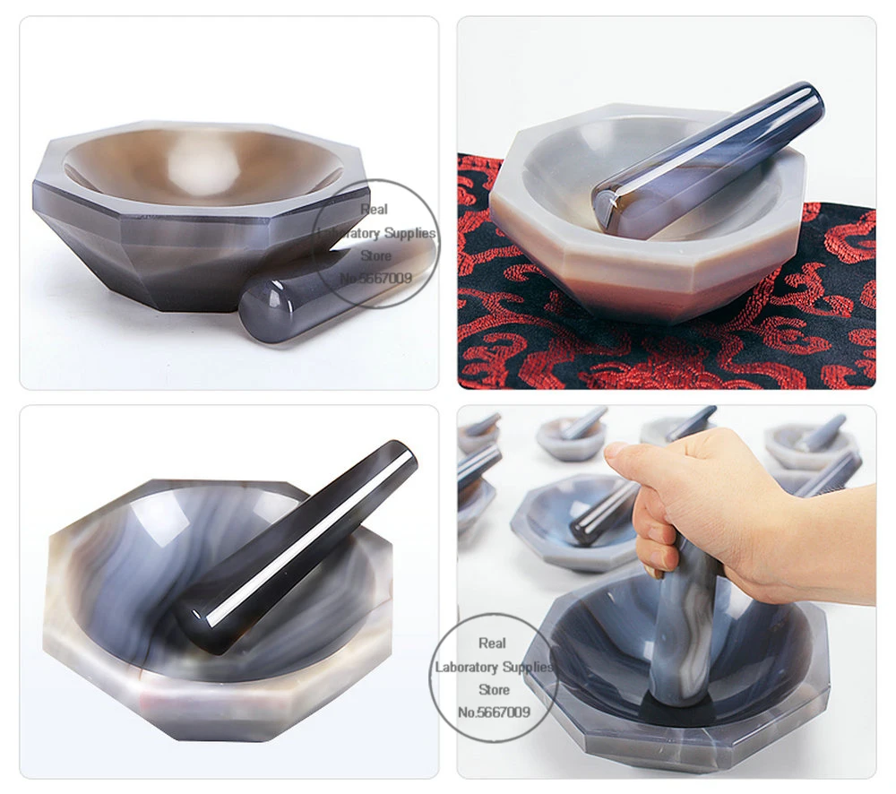1set 30mm to 130mm Laboratory Carnelian Mortar and Pestle FIRST-GRADE Pure and natural AGATE mortar with pestle lab mortar and pestle