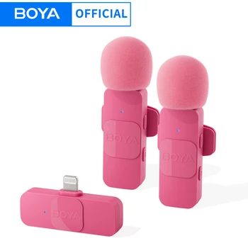 BOYA BY-V-P 무선 라발리에 라펠 마이크, 아이폰 15, 14, 안드로이드 C 타입 스마트폰, 유튜브 녹화, 게임 스트리밍 브이로그