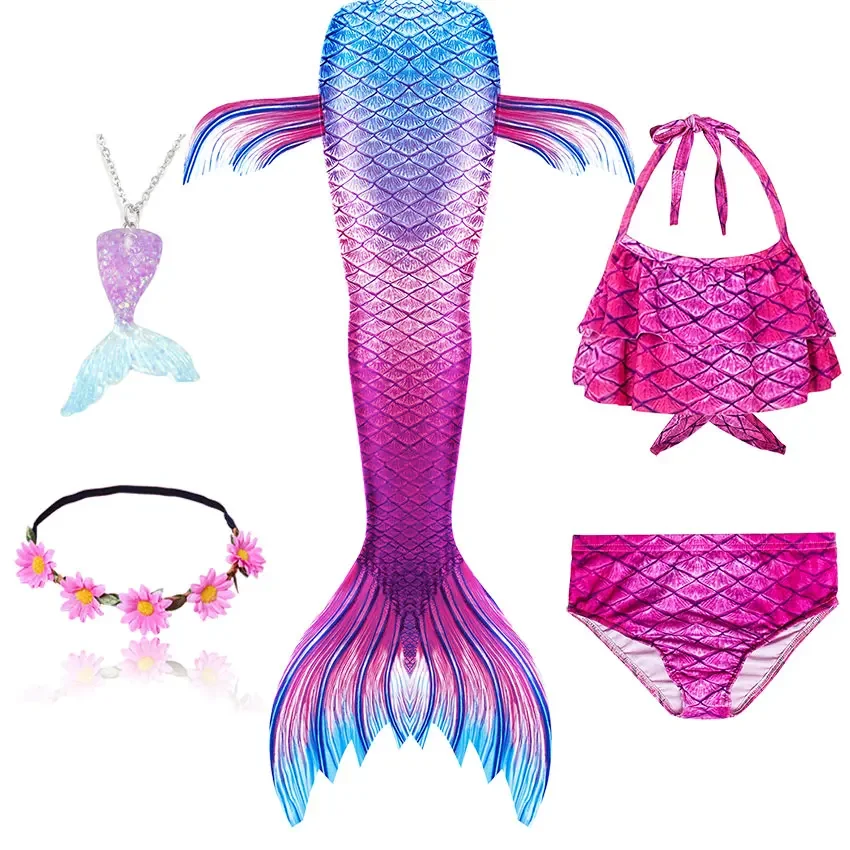 Mermaid Costume Girls Swimming Tails For Costume Kids Children Can Add Monofin Fin Cosplay