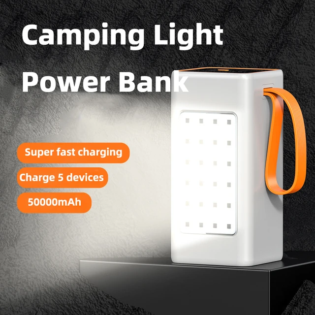 Power Bank 50000mAh Portable Charger With LED Light Large Capacity  PowerBank 50000 mAh External Battery For 13 X - AliExpress