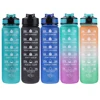 1000ml Water Bottle with Time Scale Outdoor Fitness Sports Bike Water Cup with Straw BPA Free Home Drinking Kettle 2