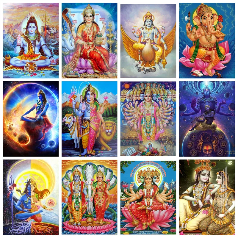 The Hindu God Shiva Figure Canvas Posters and Prints India Religious