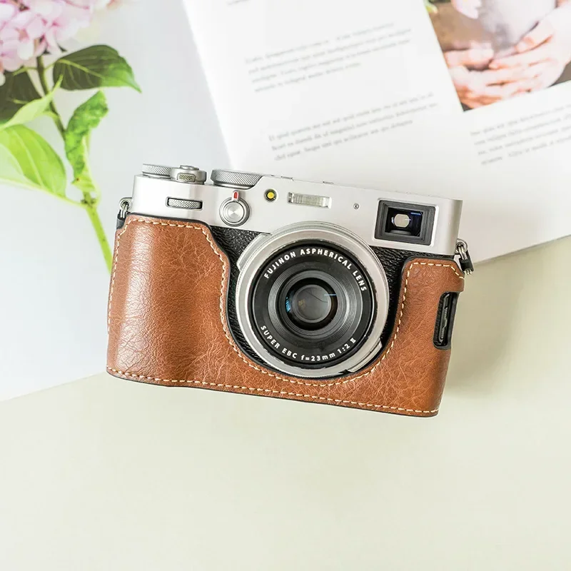 Fujifilm x100vi X-100Vi 케이스 핸들 쉘 X100VI 고급 수제 카메라 PU 가죽 소가죽 가방 바디 박스용 보호 케이스