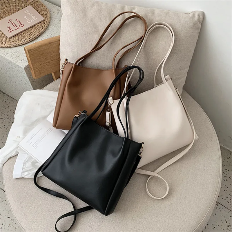 

Vintage Fashion Female Tote 2023 New High Quality PU Leather Women's Designer hasp Handbag High capacity Shoulder Messenger Bag