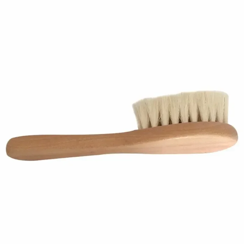 Hair Comb Set 2pcs Baby Natural Wool Wooden Brush Comb Newborn Hairbrush Head Massager Bath Brush Kids Comb