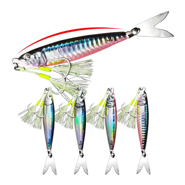 AS-Slow Jig Fishing Lure, UV Glow Jig, impressão 3D, caindo