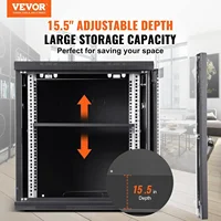 12U Wall Mount Network Cabinet, 15.5'' Deep Server Rack Cabinet Enclosure, 200 lbs Max. Ground-Mounted Load Capacity, with Locki 2