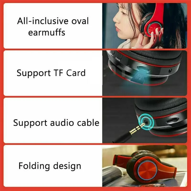 Wireless Bluetooth Headphones With Mic Noise Cancelling