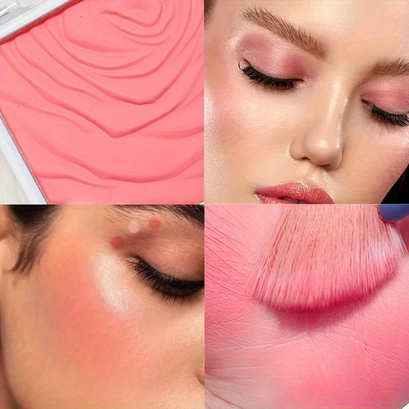 Radiant Glow Blush Powder - Instant Cheekbones & Contouring, Water-Resistant All Skin Tones - Orange/Coral/Pink Shades 2