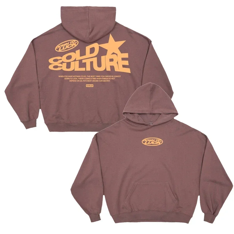 Cold Culture Double-sided Print Men's Sports Hoodie Brother Gothic Oversized T-shirt Street Top Y2k Clothes