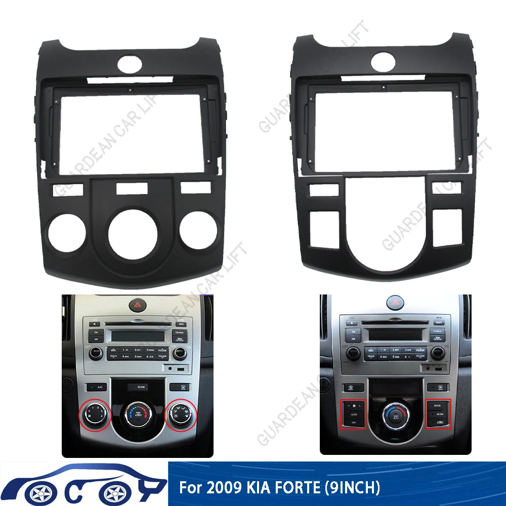 

For 2009-2012 KIA FORTE(9Inch) Car Radio Fascias Android GPS MP5 Stereo Player 2Din Head Unit Panel Dash Frame Installation Trim