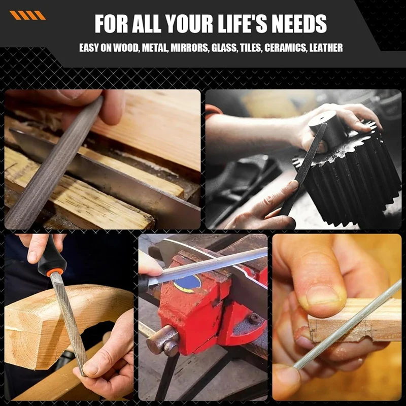 17-Piece Metal File Set, Upgraded Half-Wheeler, Angle, Round, Flat And Needle Files For Plastic And Wood Projects