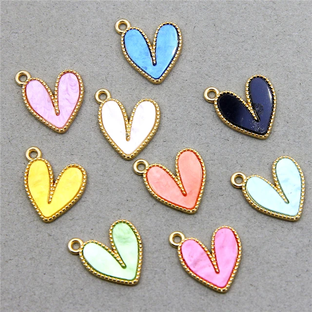 Kawaii Heart Charms Jewelry Making Diy Earring Bracelet Valentine's Day  Couples Pendant Accessories Findings Wholesale Bulk