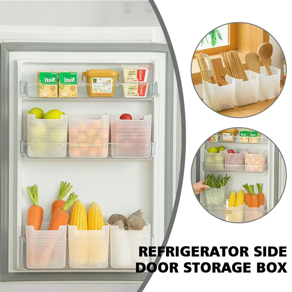 

Kitchen Refrigerator Food Fresh Storage Box Fridge Door Box Vegetable Fruit Food Spice Case Storage Organizer Side Containe B8L3