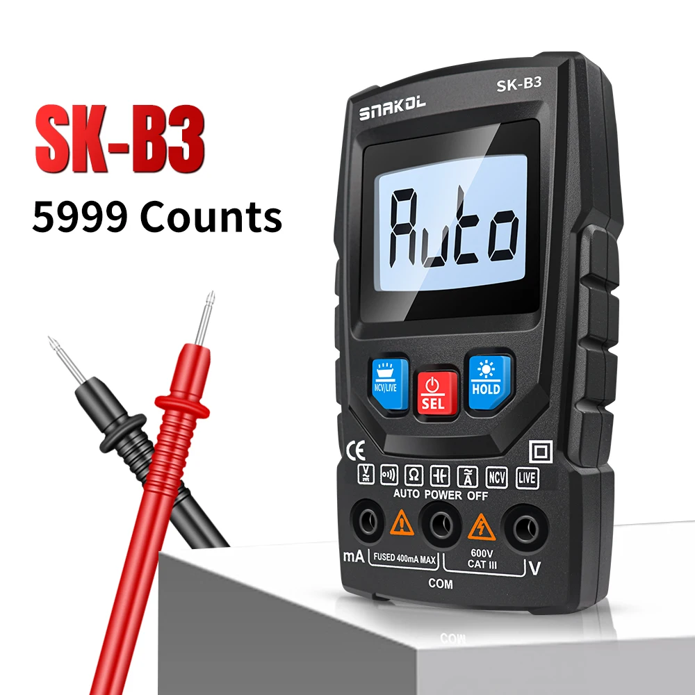 Snakol Smart Multimeter Professional Digital Multimeters 3999 Counts AC/DC Voltage Tester Ohm NCV Current Ammeter Detector Tools