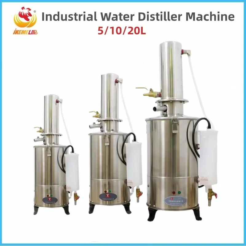 IKEME Industrial Water Distiller Machine 5/10/20L Stainless Steel Distilled Deionize Water Purifying Machine Pure water maker 1 IKEME Industrial Water Distiller Machine 5/10/20L Stainless Steel Distilled Deionize Water Purifying Machine Pure water maker 1