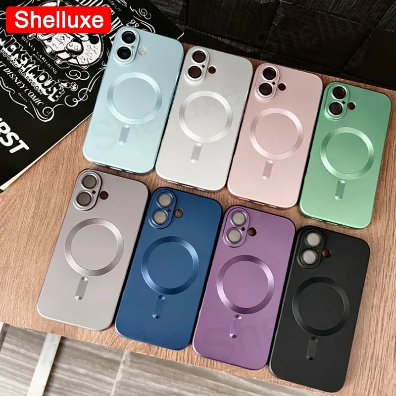 For iPhone16 Plus Case Shelluxe Luxury Magsafe Wireless Charge Soft Case For iPhone 15 14 13 12 11 Pro Max APPLE16 Phone Cases