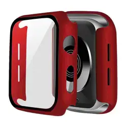 Premium Anti - Drop Protective Glass Case with Tempered Film - 45mm (Wine red)
