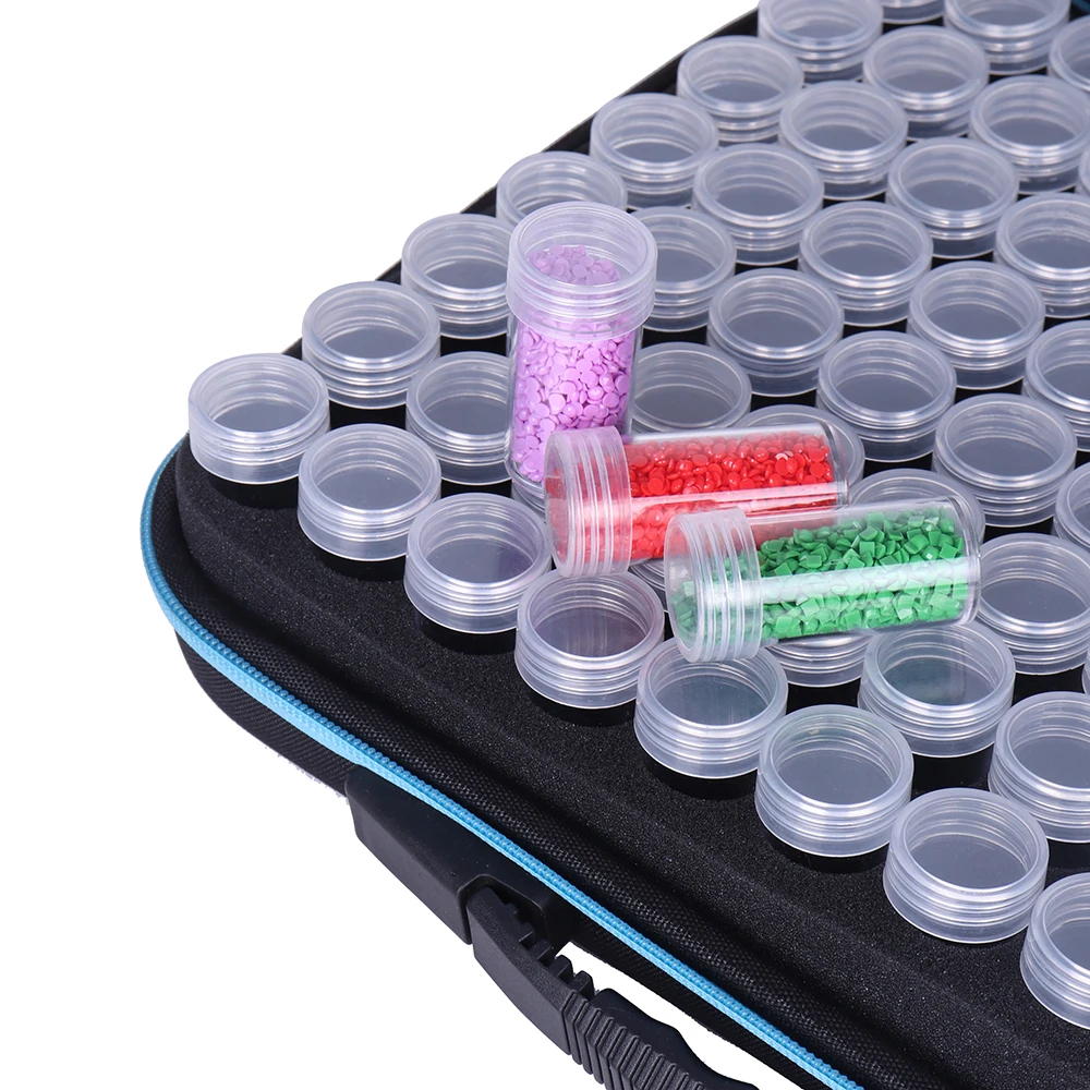5D DIY Diamond Painting Storage Container Zipper Bag With 96 Bottles Beads Storage Box Organizer Diamond Embroidery Accessories diamond painting accessories