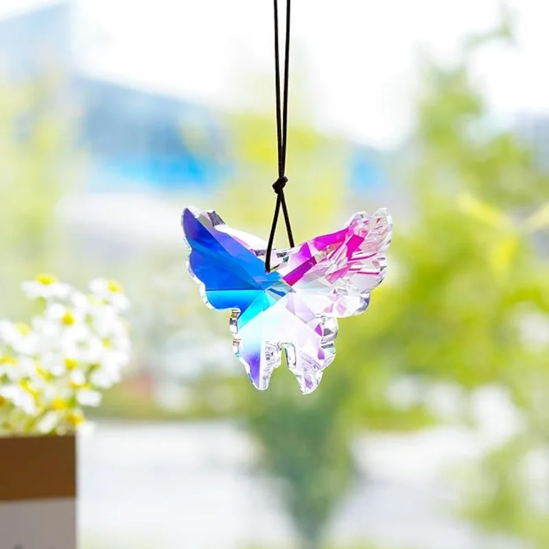 Crystal Hanging Butterfly Dolphin Prism Suncatcher Butterfly Sun Catcher for Window Garden Indoor Outdoor Home Christmas Decor