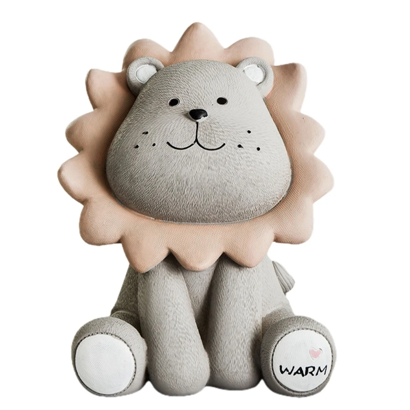 Cartoon Lion Piggy Banks Animal Desktop Statue Ornament Lovely Coin Saving Money Box Decoration Children Birthday Gift new 3