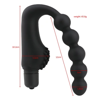 Silicone 10 Speeds Anal Plug Prostate Massager Vibrator Butt Plugs 5 Beads Sex Toys for Woman Men Adult Product Sex Shop Sexo 2