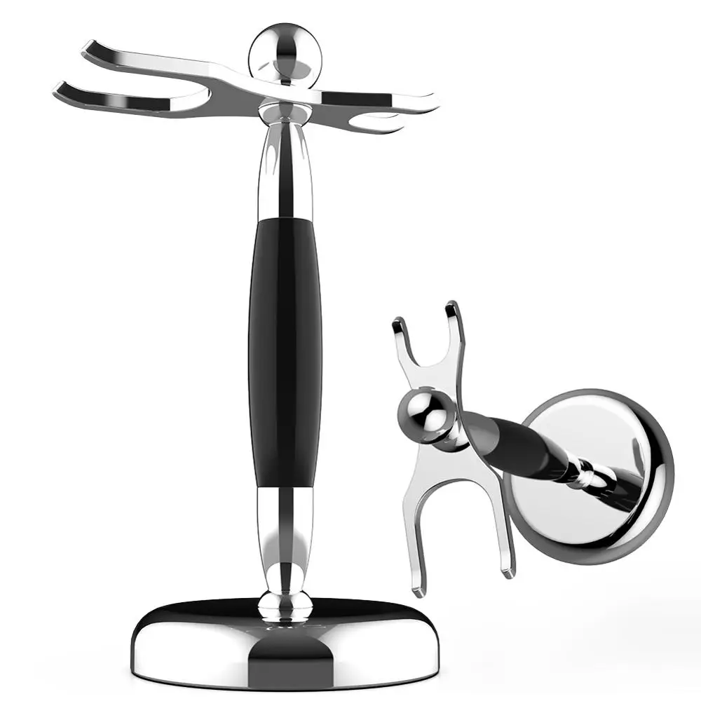 

Luxury Razor Holder Brush Resin Stand Chroming Stainless Steel Handle Shaving Quality Holder Razor Brush Set for Men Shave Tool