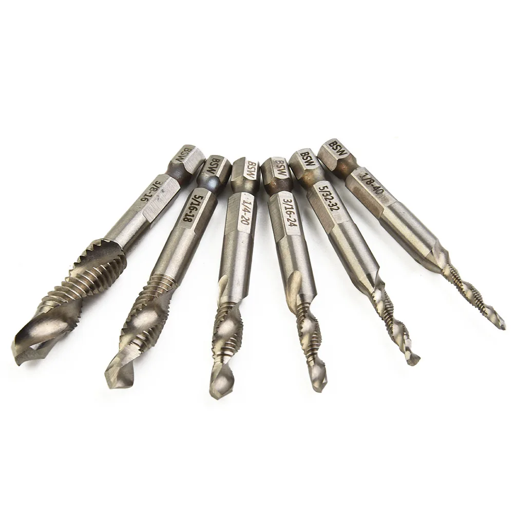 

Reamer reamer hand Machine 6 Sizes Thread Taps Tool screw Thread Taps Tools Drill Bits Power Tools 6Pcs/set Shank