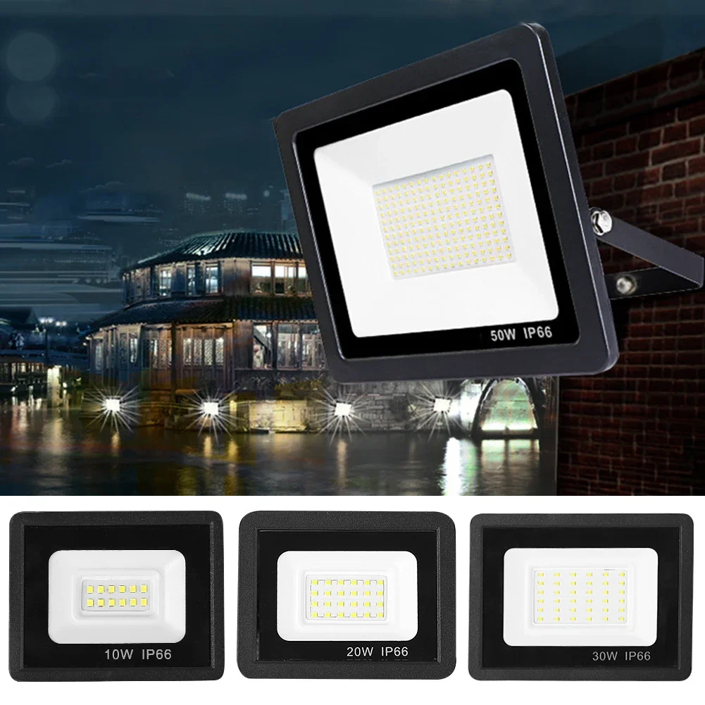 LED 투광 조명, IP66 방수 220V, 10W, 20W, 30W, 50W, 100W, 150W, 200W, 야외 정원 프로젝터 조명, 스포트라이트 벽 투광 조명