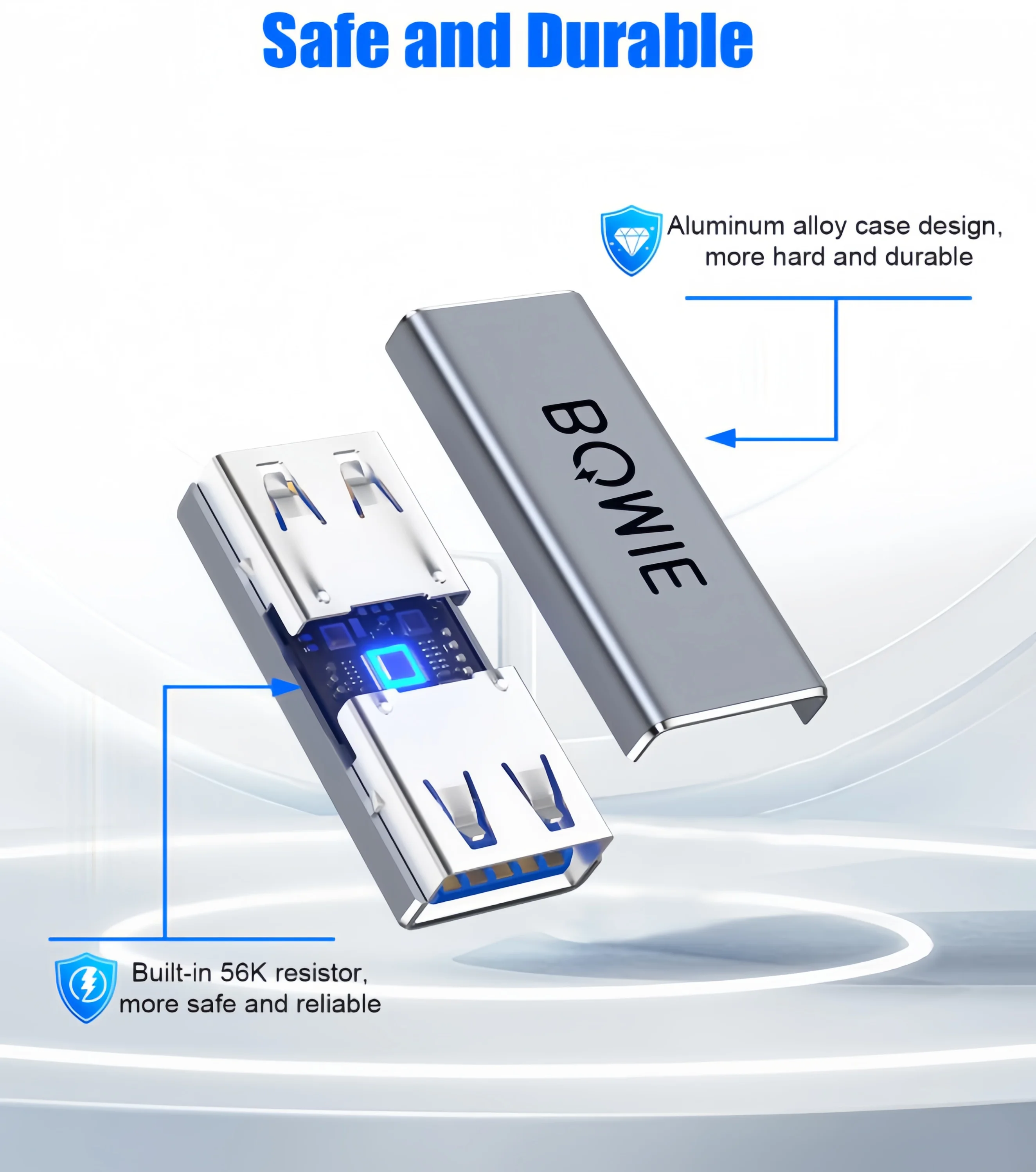 USB 3.0 타입 A 암-암 연장 어댑터 커넥터, 5Gbps 데이터 전송 및 연장 연결을 위한 충전 기능, USB-A 2개 연결