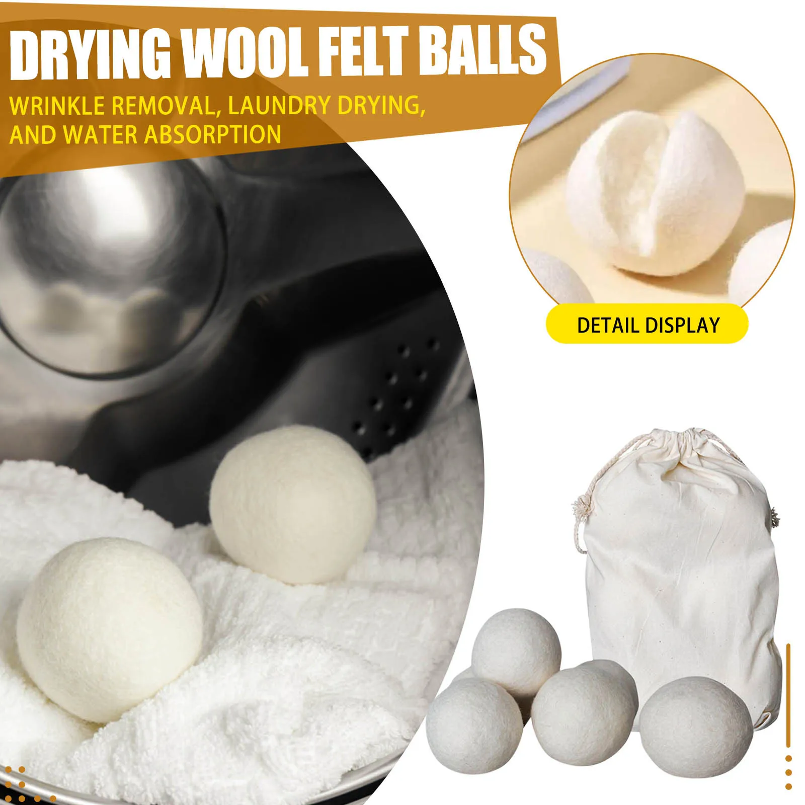 

Шарики для сушки шерсти, 6 упаковок, Премиум натуральный смягчитель ткани, наград, шарики из шерсти заменяют сушильные листы, шарики из шерсти для сушки