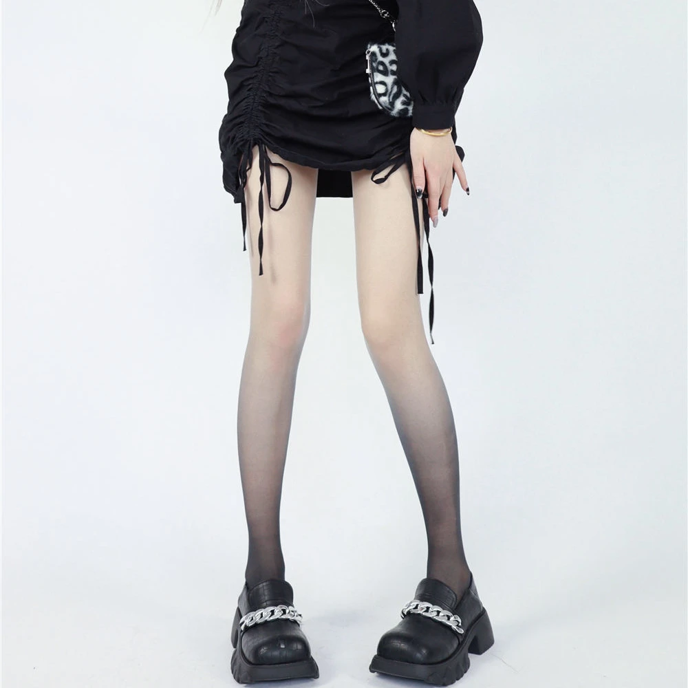 

Anime Cosplay Gray-Black Gradient Tights Hot Girl Women's Thin Lolita Costume Gothic 2022 Summer Silk Stockings Women Pantyhose