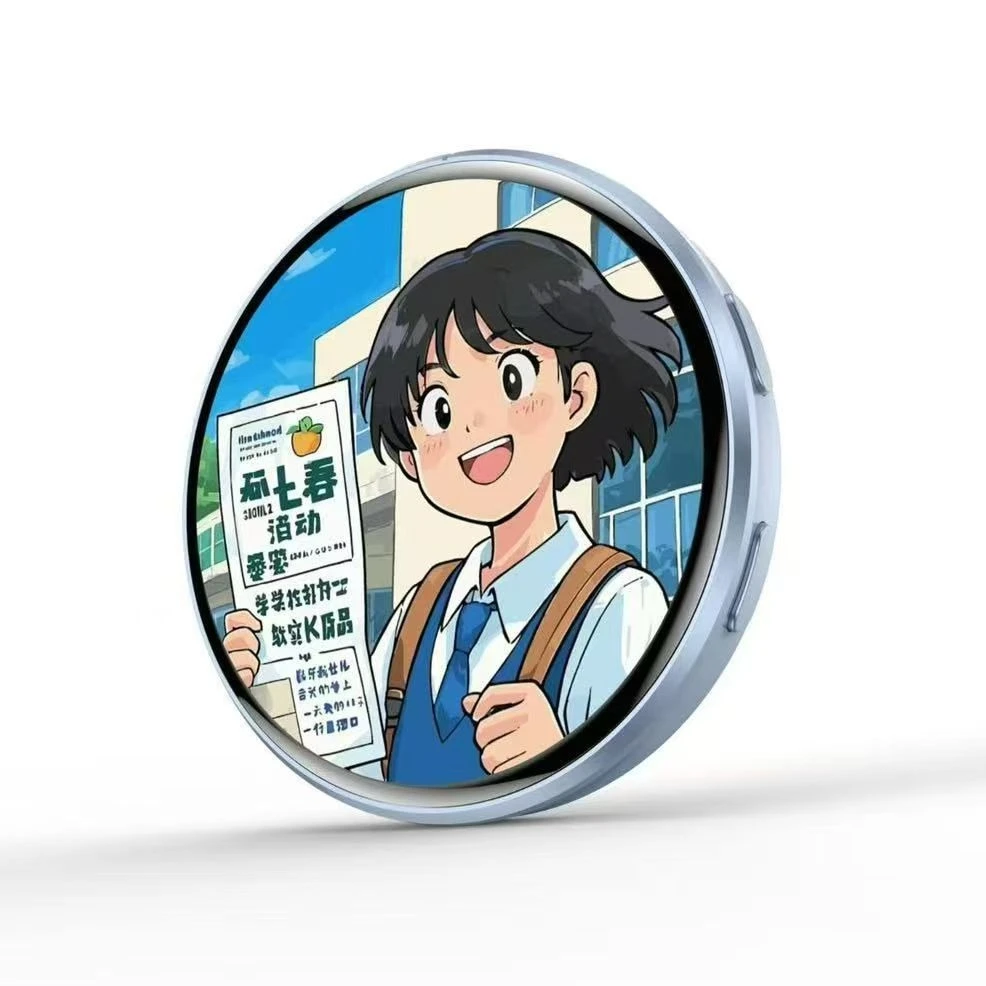 Electronic Badge HD Touchscreen Digital Photo Display Brooch Electronic Badge Anime Pins for Backpacks Christmas Boys Girls