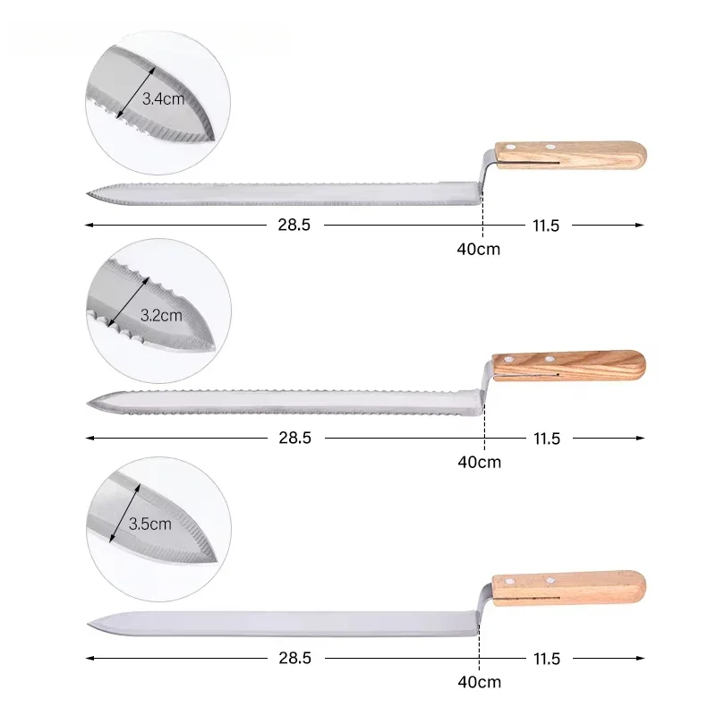 Stainless Steel Beekeeping Tool with Wooden Handle for Honey Cutting