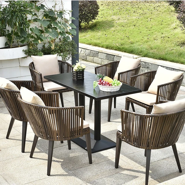 Garden Rattan Rope Weaving Leisure Lounge Chair Outdoor Rattan Garden  Outdoor Furniture Dining Set Patio Furniture Garden Set - China Rattan Rope  Table and Chair, Waterproof Tables and Chairs