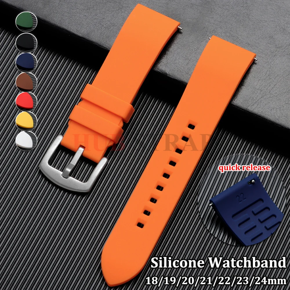 Silicone Waterproof Quick Release Watch Strap Bracelet