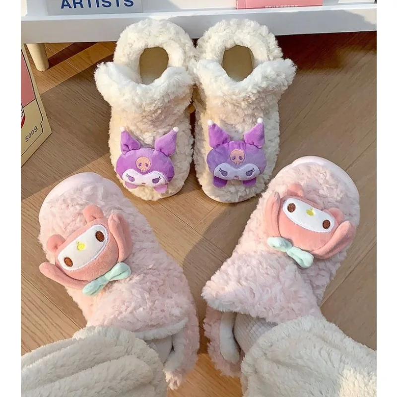 

Kawaii Sanrio Anime Kuromi quilted cotton shoes My Melody cute cartoon Cinnamoroll stay warm fashions Christmas present