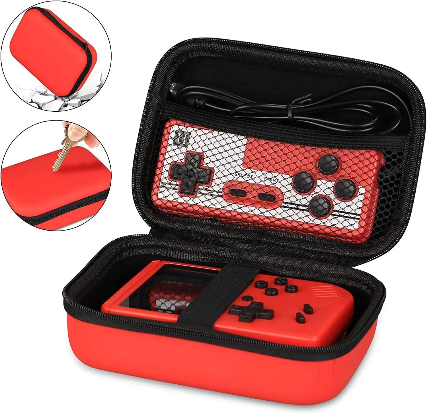 Retro Handheld Game Console with Protective Bag