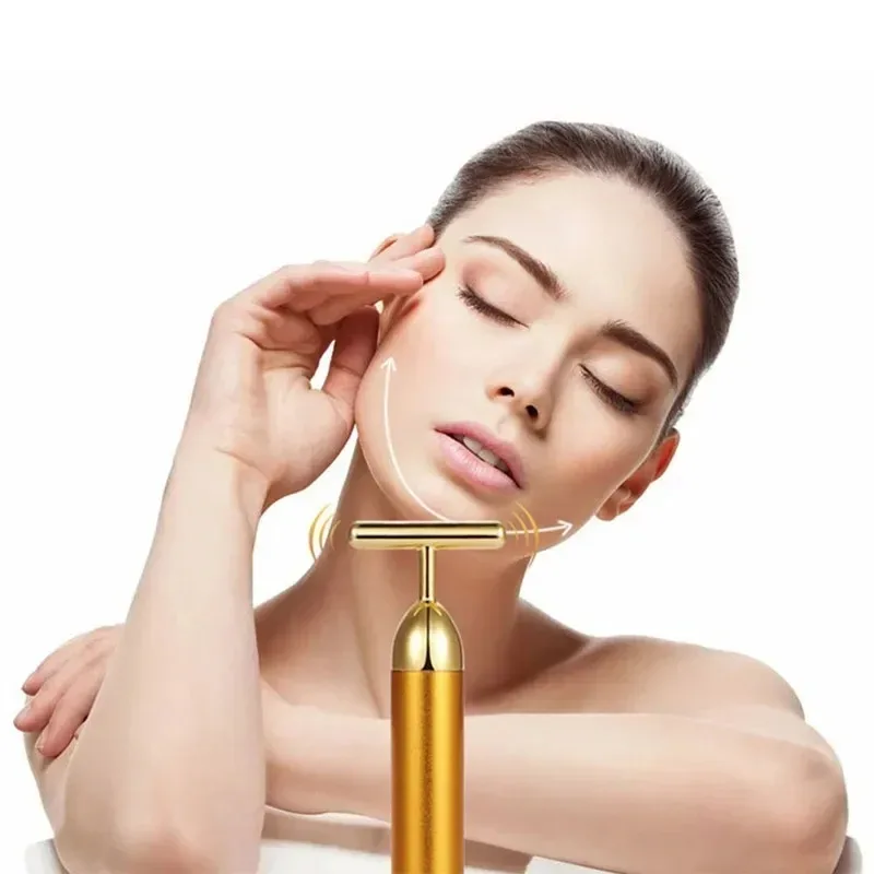 24K Gold T Beauty Bar Energy Roller Electric Face-lifting Facial