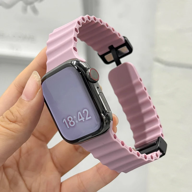 Armbänder für Apple Watch-Armbänder 45 mm 46 mm Ultra 2 49 mm 44 mm 40 41 42 mm Magnetisches Ozean-Armband Correa iWatch 10 9 8 7 6 5 SE 4 3 – Detail 6