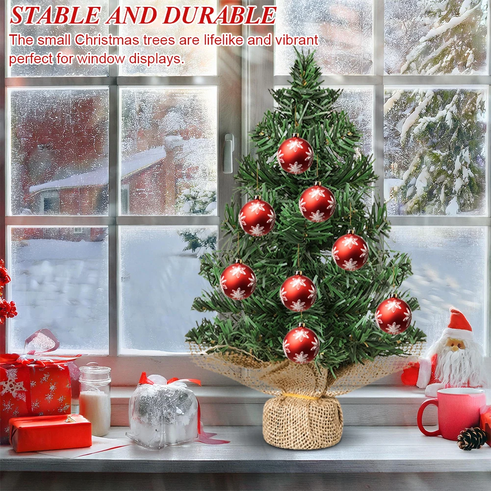 6Pcs Tabletop Christmas Tree Wear Resist Mini Artificial Christmas Tree Reusable Xmas Tree Ornament Festival Scene Layout Props