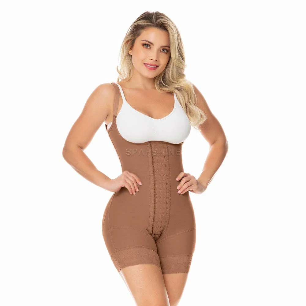 Fajas Colombianas Flat Abdomen Shapewear Body Butt Lifting Bodysuit With 4 Line Hooks Closure Postpartum Body Underwear