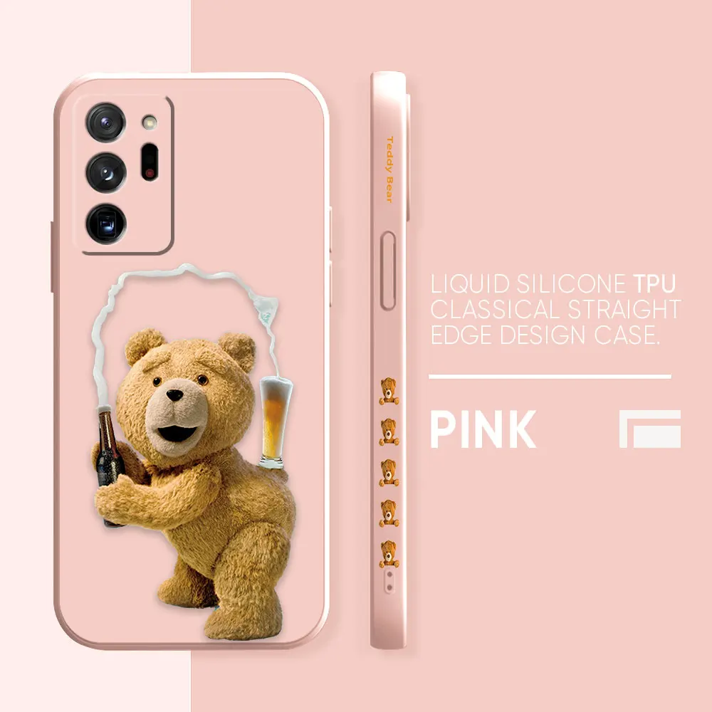thumbnail image 1 of Case For Samsung Galaxy A30 A20S A10S A14 Note 20 10 9 Pro Plus Lite Ultra 4G 5G Liquid silicone Case Cute T-Teddy Bear, 1 of 5
