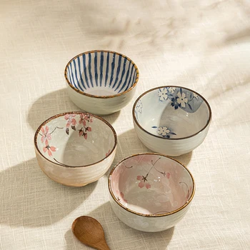 Ceramic Bowl – Sakura Pattern Underglaze Rice Bowl, Stackable Kitchen & Home Tableware 1