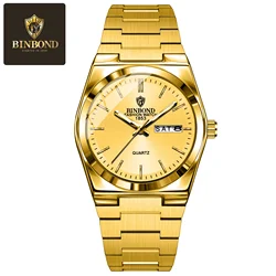 Elegant Women's Stainless Steel Waterproof Quartz Watch with Luminous Hands and Calendar (102Ms All Gold)