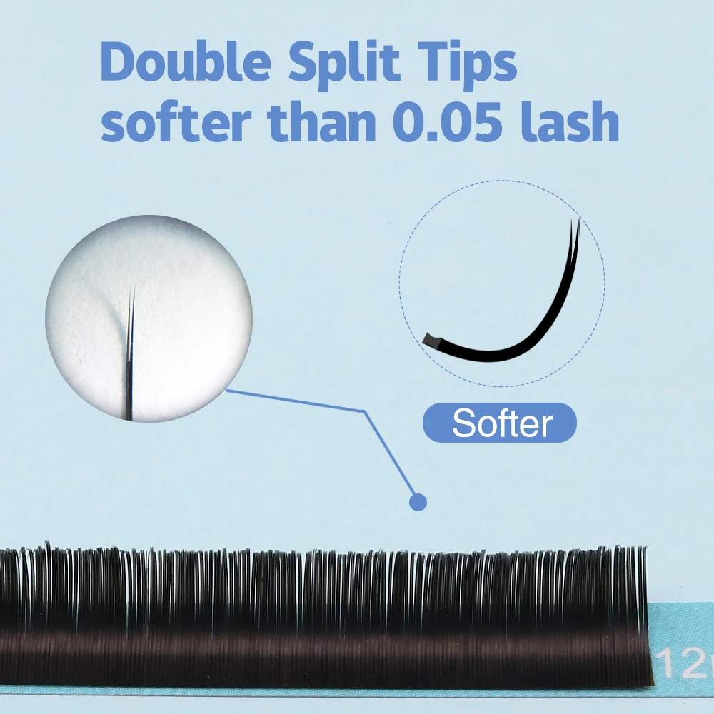 Lashonly 10 Pallets Flat Lash Split Tips Matte Gray Black Color Super Soft Gentle Natural Eyelash Extension Flat Shape Lashes 2