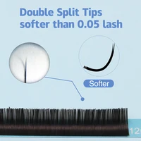 Lashonly 10 Pallets Flat Lash Split Tips Matte Gray Black Color Super Soft Gentle Natural Eyelash Extension Flat Shape Lashes 2