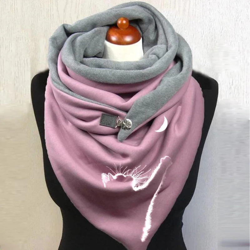 Pink pattern 3D Printed Scarf and Shawl Warm for Women and Men